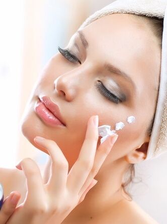 applying skin rejuvenation cream